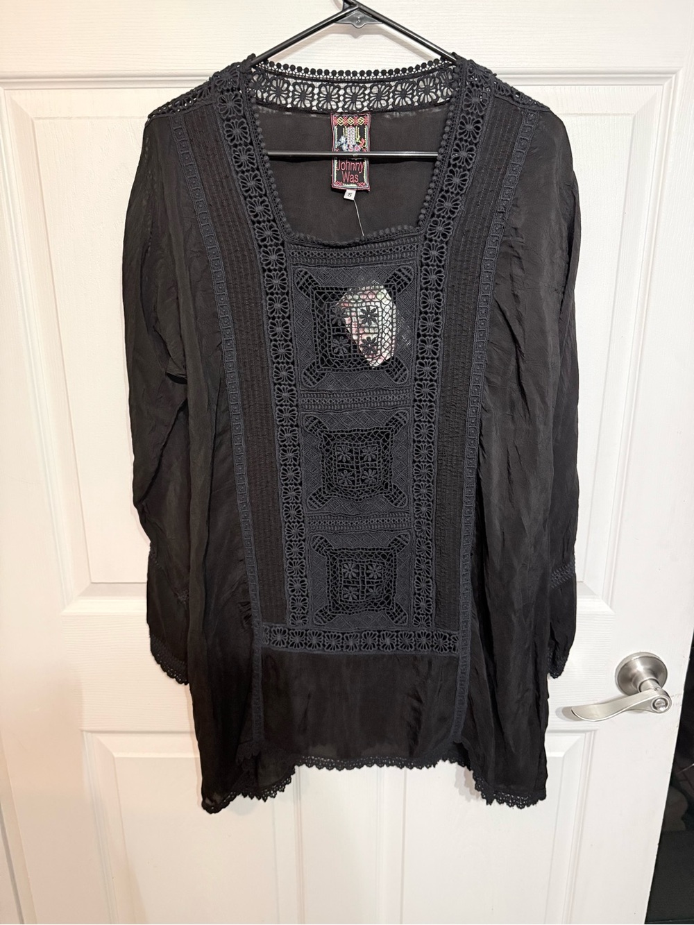 Johnny Was Alexandria Crochet Top Black